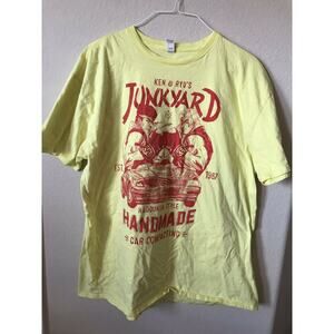 Ken Ryu Yellow Red Junkyard Hadouken Style Short Sleeve Men's T Shirt Size 3XL